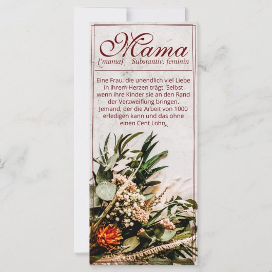 Mama - einfach unersetzlich - Bouquet (Voorkant)