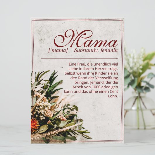 Mama - einfach unersetzlich - Bouquet (Staand voorkant)