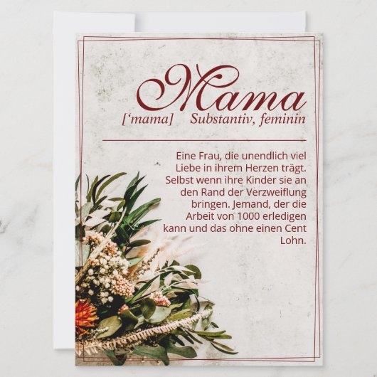 Mama - einfach unersetzlich - Bouquet (Voorkant)