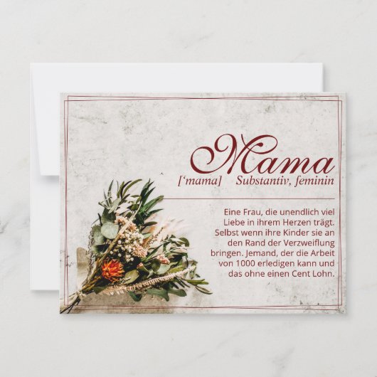Mama - einfach unersetzlich - Bouquet (Voorkant)