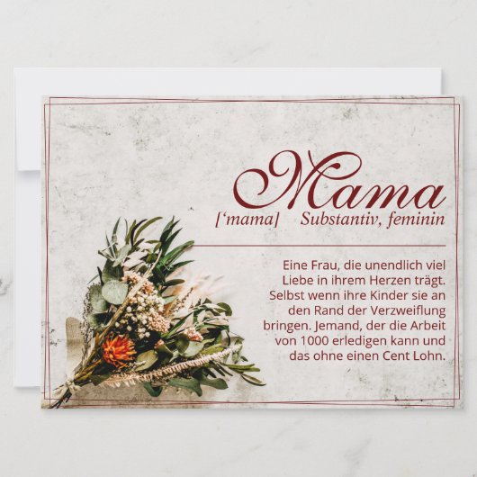 Mama - einfach unersetzlich - Bouquet (Voorkant)