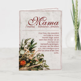 Mama - einfach unersetzlich - Bouquet Kaart