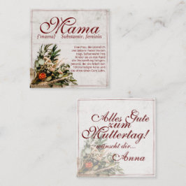 Mama - einfach unersetzlich - Bouquet Notitiekaartje