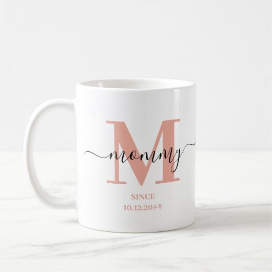 Mama Elegant Script Monogram Koffiemok (Links)