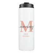 Mama Elegant Script Monogram Thermosbeker (Voorkant)