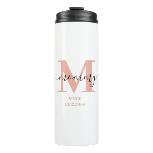 Mama Elegant Script Monogram Thermosbeker (Voorkant)