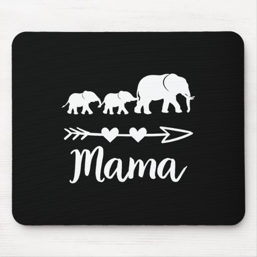 Mama Elephant 2 Bybies Kinder moeder van twee Scha Muismat (Voorkant)