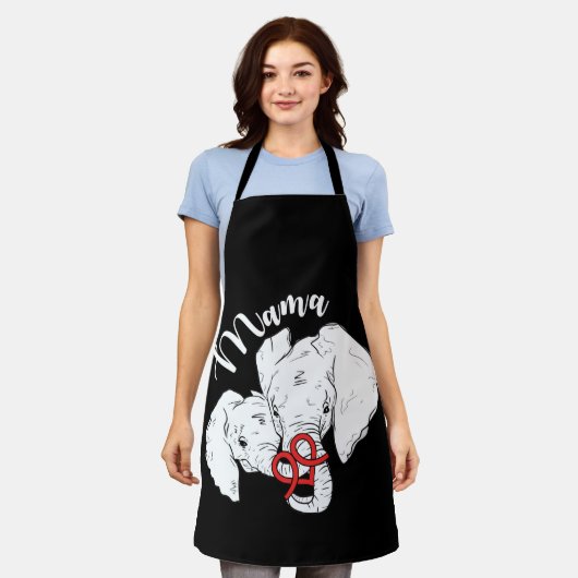 Mama Elephant Cute Moederdag Animal Schort (Gedragen)
