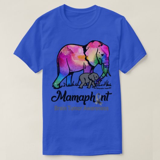 Mama Elephant Mamaphant Brain Tumor Awareness T-shirt (Design voorkant)