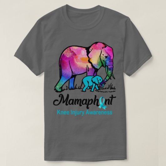 Mama Elephant Mamaphant Knee Letselheid T-shirt (Design voorkant)