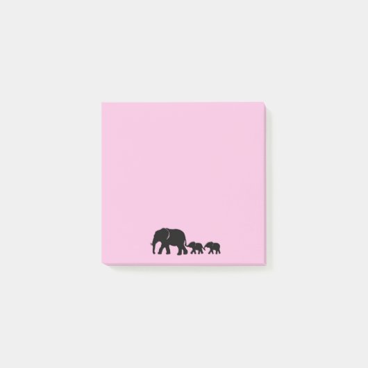 Mama Elephant with Babies Post it Notes (Voorkant)