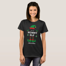 Mama elf familie bijpassende kerst outfit naam T- T-shirt