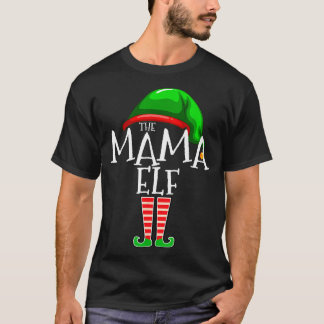 Mama Elf Familie Matching Groep Kerstcadeau T-shirt