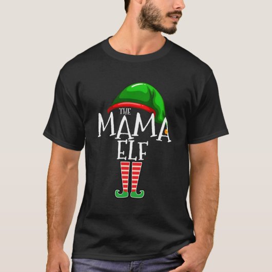 Mama Elf Family Matching Group kerstcadeau Gran T-shirt (Voorkant)