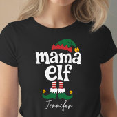 Mama Elf Funny Elf Matching Christmas Gift T-shirt