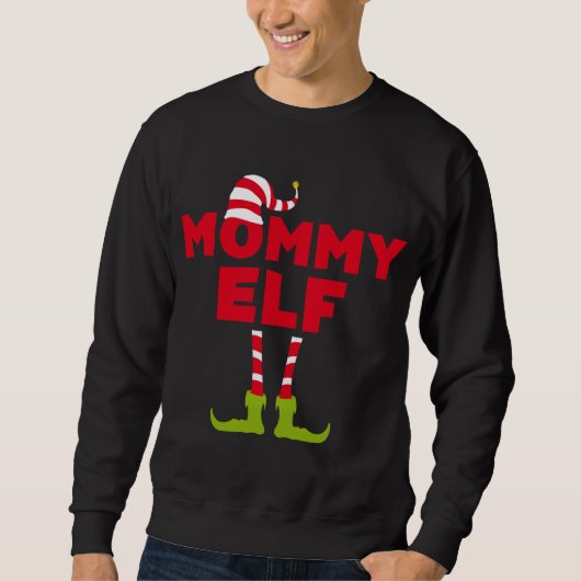 Mama Elf Lange Mouw Bijpassend Kerstmis Kostuum Trui (Voorkant)