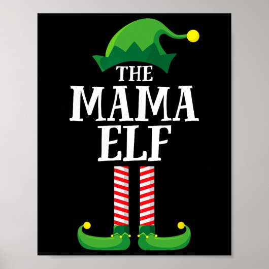 Mama Elf Matching Familiegroep Kerstfeest Mama Poster (Voorkant)