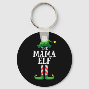 Mama Elf Matching Familiegroep Kerstfeest Mama Sleutelhanger