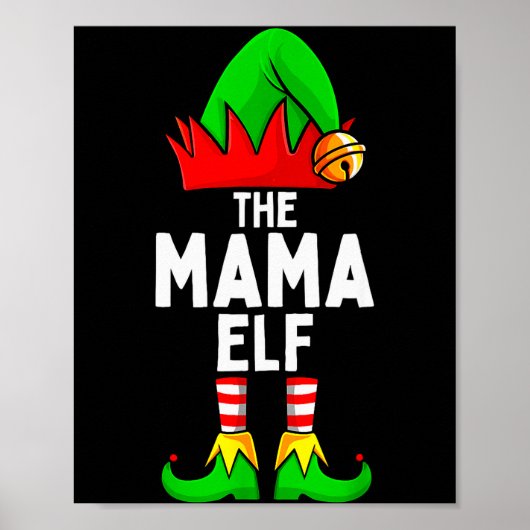 Mama Elf Matching Family Christmas Women  Poster (Voorkant)