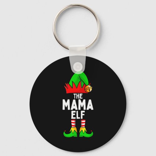 Mama Elf Matching Family Christmas Women Sleutelhanger (Voorkant)