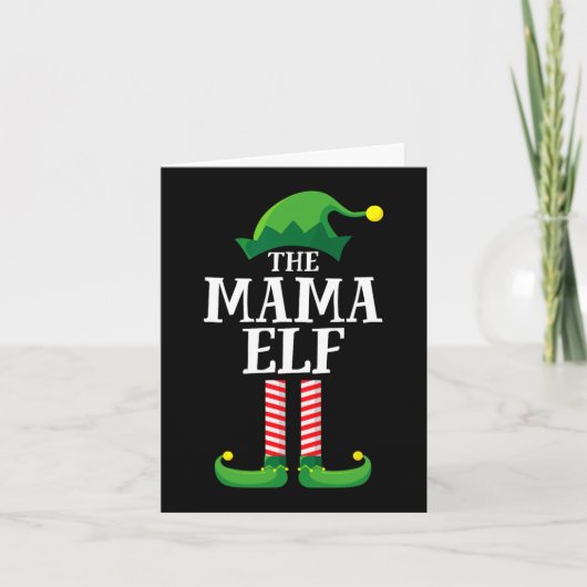 Mama Elf Matching Family Group Kerstparty Mam Kaart (Voorkant)