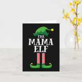 Mama Elf Matching Family Group Kerstparty Mam Kaart (Gele Bloem)