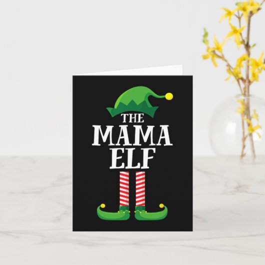 Mama Elf Matching Family Group Kerstparty Mam Kaart (Gele Bloem)