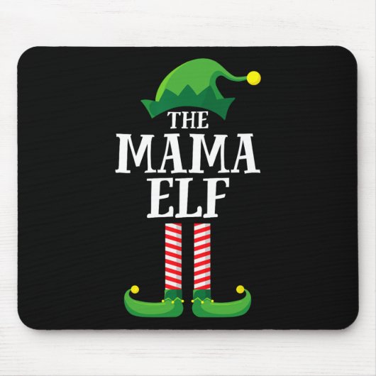 Mama Elf Matching Family Group Kerstparty Mam Muismat (Voorkant)