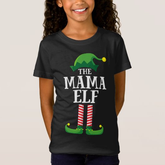 Mama Elf Matching Family Group Kerstparty Mam T-shirt (Voorkant)