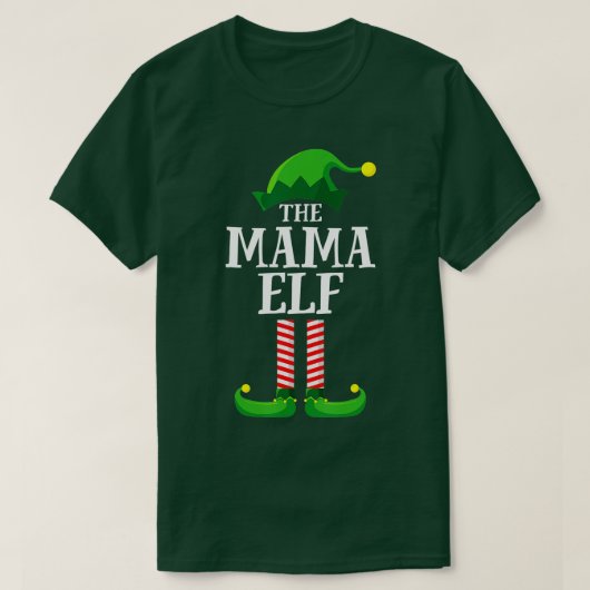 Mama Elf Matching Family Group Kerstparty Mam T-shirt (Design voorkant)