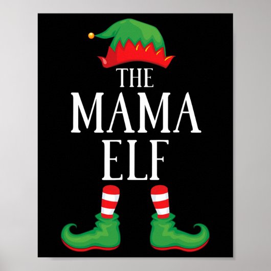 Mama Elf Matching Group Xmas Funny Family Christma Poster (Voorkant)