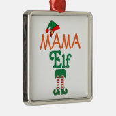 Mama Elf Metalen Ornament (Rechts)