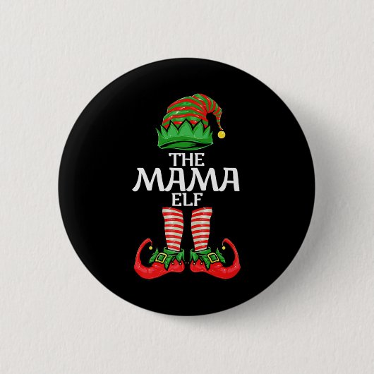 Mama Elf Mother Christmas Family Matching Group Pr Ronde Button 5,7 Cm (Voorkant)