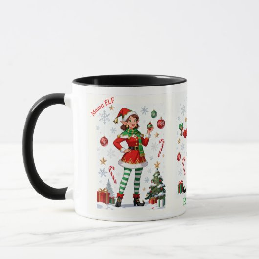 Mama Elf Mug – Cute Holiday Christmas Coffee cup Mok (Links)
