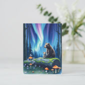 Mama en Baby Beer en het noorderlicht Briefkaart (Staand voorkant)