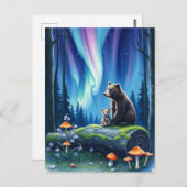 Mama en Baby Beer en het noorderlicht Briefkaart (Voorkant / Achterkant)