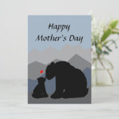 Mama en Baby Beer Mountains Moederdag Kaart (Staand voorkant)