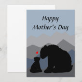Mama en Baby Beer Mountains Moederdag Kaart (Voorkant / Achterkant)