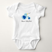 Mama en Baby Bird Zing, Cute Blue Feather Bird Romper (Voorkant)
