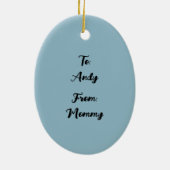 Mama en Baby Boy Deer Keramische Keramiek Keramisch Ornament (Achterkant)