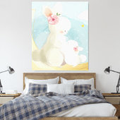 Mama en Baby Bunny | Cadeau voor kinderen Canvas Afdruk (Insitu (Slaapkamer))