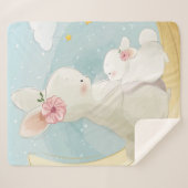 Mama en Baby Bunny | Cadeau voor kinderen Sherpa Deken (Voorkant (horizontaal))