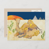 Mama en Baby Camels Briefkaart (Voorkant / Achterkant)