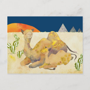 Mama en Baby Camels Briefkaart