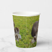 Mama en Baby Capybaras, Papieren Bekers (Rechts)