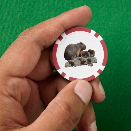 Mama en Baby Capybaras, Poker Chips (Hand)