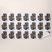 Mama en Baby Capybaras, Strandlaken (Voorkant)