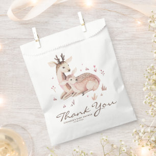 Mama en Baby Deer Forest Baby shower Bedankt Bedankzakje