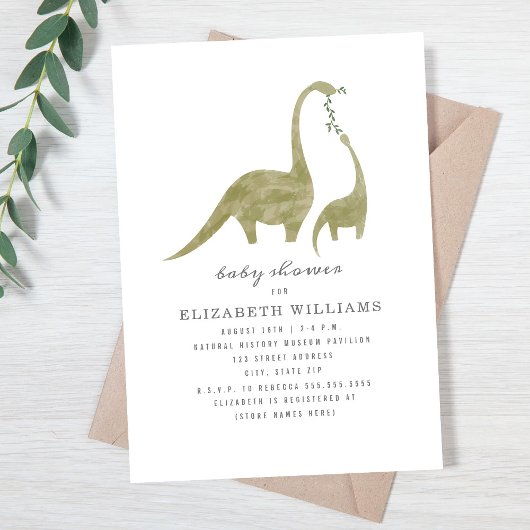 Mama en Baby Dinosaur neutraal Baby shower Kaart