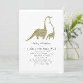 Mama en Baby Dinosaur neutraal Baby shower Kaart (Staand voorkant)